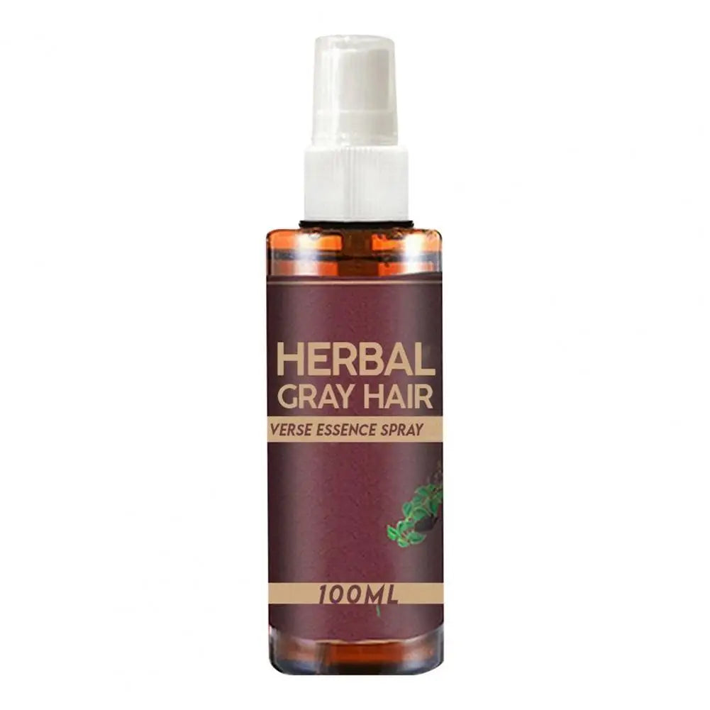 100ML Black Hair Growth Spray with Natural Plant Extracts for Grey Hair Care