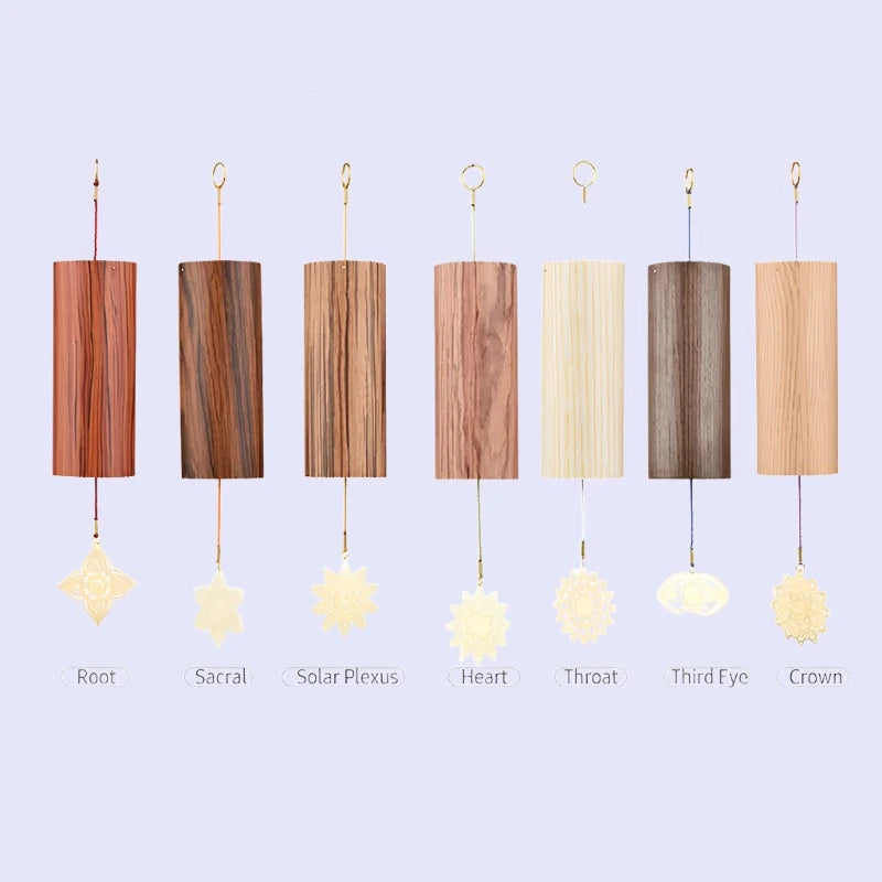 Bamboo Chakra Wind Chime for Outdoor Meditation and Decor