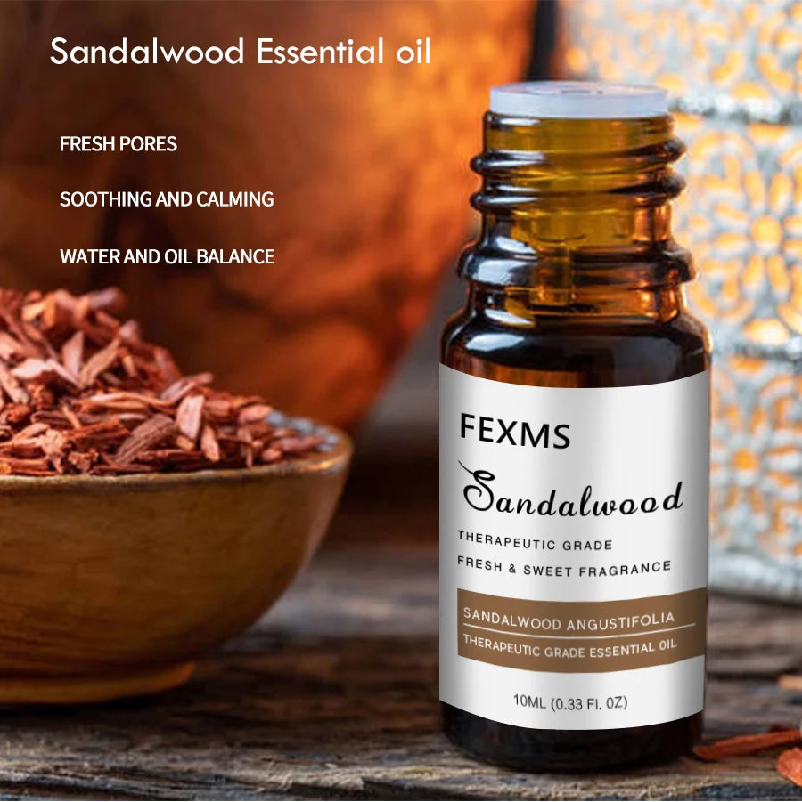 Organic Sandalwood Oil - 100% Pure Therapeutic Grade for Diffuser, Sleep, Perfume, Massage, Skin, Aroma, Bath