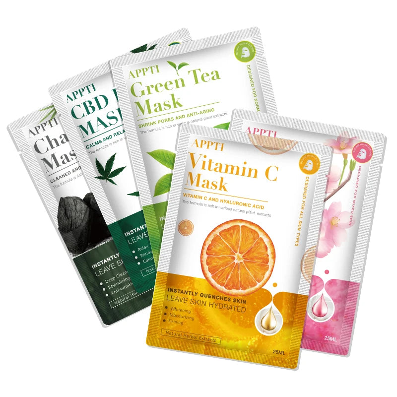 APPTI Organic Whitening and Moisturizing Beauty Face Fruit Cleansing Skincare Sheet Mask