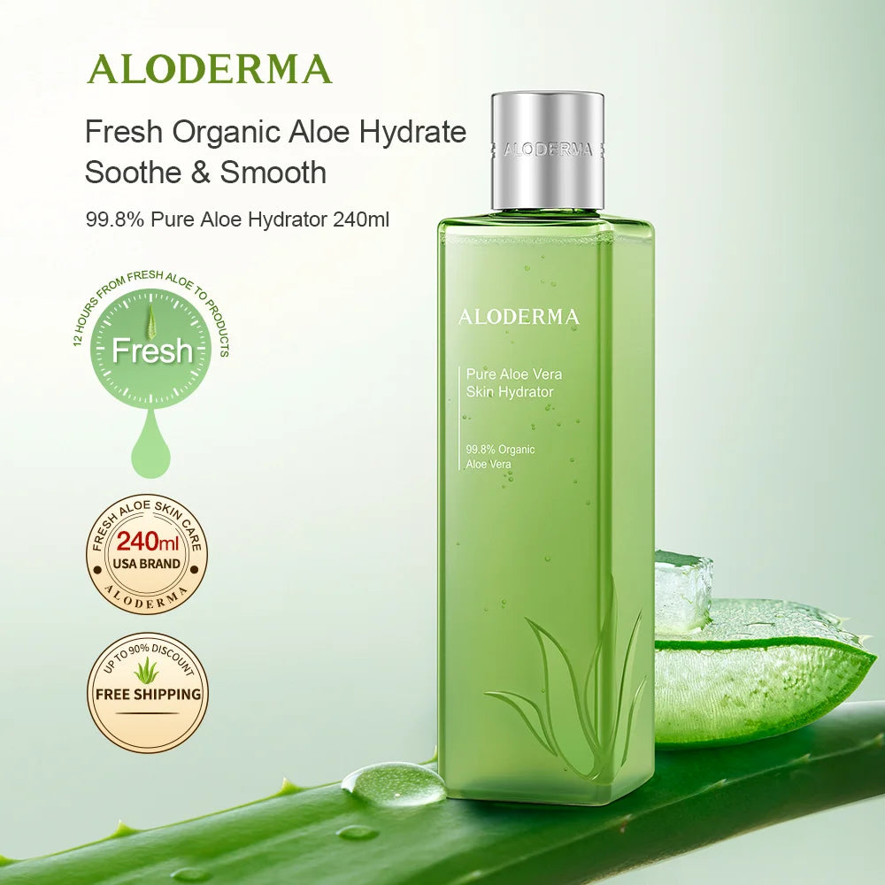 ALODERMA 99.8% Pure Aloe Vera Skin Firming Hydrator 240ml+30ml Organic Aloe Vera Soothing And Repairing Toner Skincare
