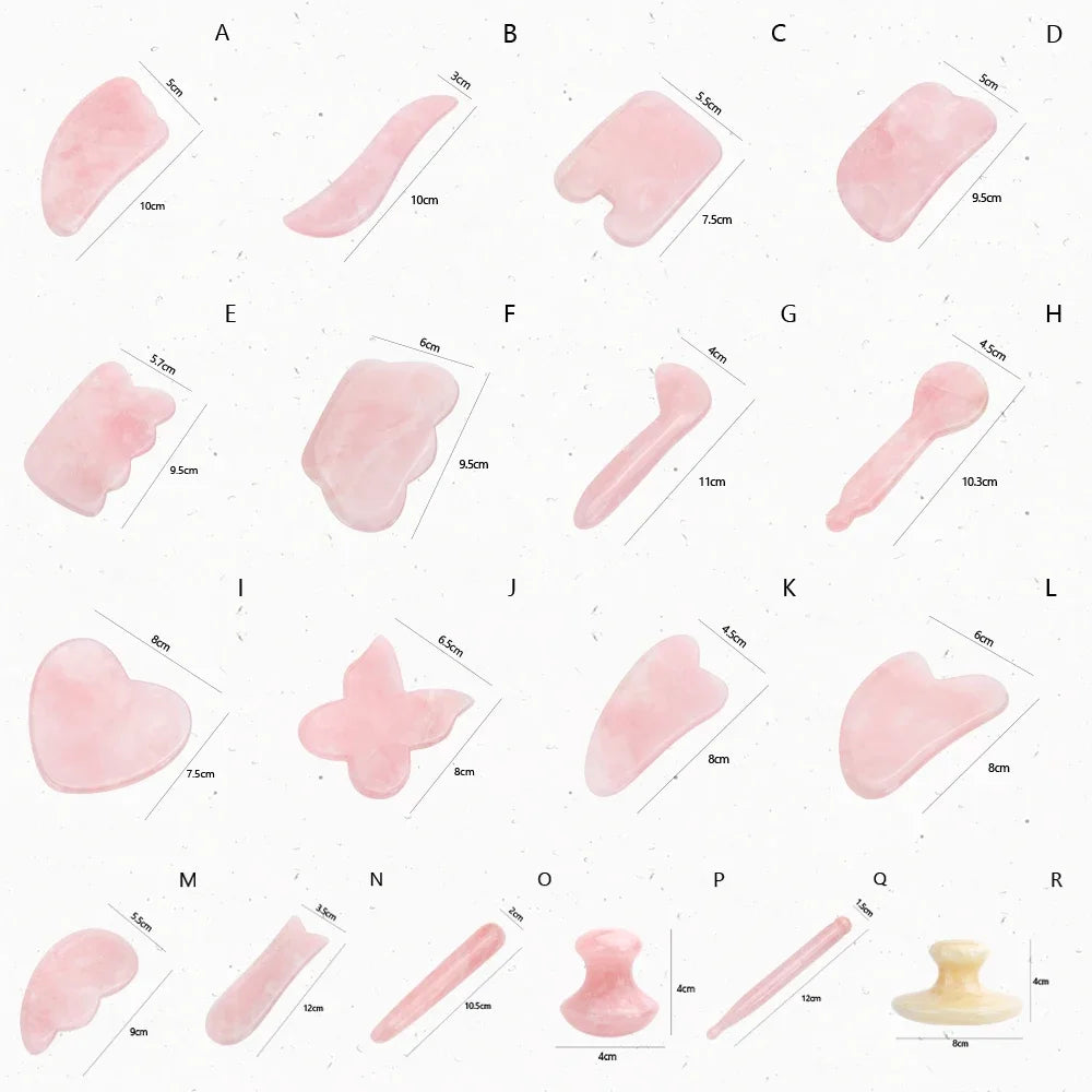Natural Rose Quartz Jade Gua Sha Board Acupuncture Massage Facial Gouache Pink Quartz Massage Face LiftingStone Guasha Scraping