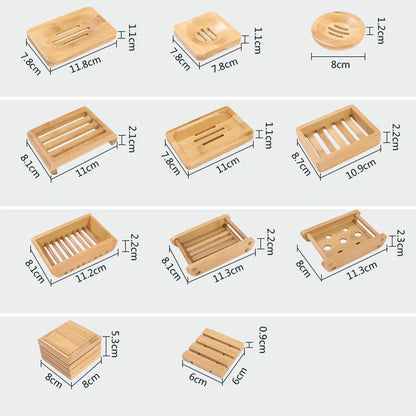 Wooden Bamboo Soap Dish Tray - Bathroom Storage