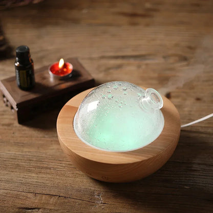 Wooden Aromatherapy Diffuser with Bluetooth and Night Lights - 150ML