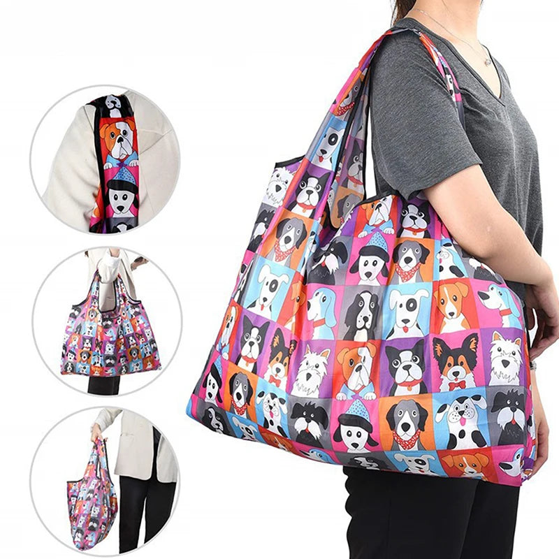 Cute Animal Print Foldable Shopping Bag