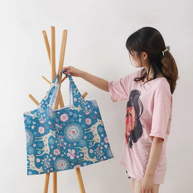 Cute Animal Print Foldable Shopping Bag