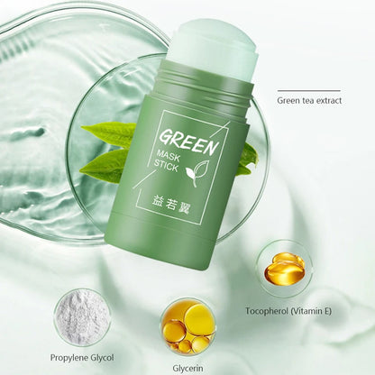 40g Skin Repair Acne Remove Mud Mask Organic Green Tea Mask Stick Clay Mask Stick Face Beauty Care Skincare Tool Women Men