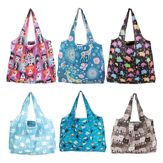 Cute Animal Print Foldable Shopping Bag