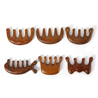 1Pcs Natural Wooden Therapy Massage Comb Head Face Scalp Gua Sha Massager Facial Wide Tooth Guasha Scraping Body Massage