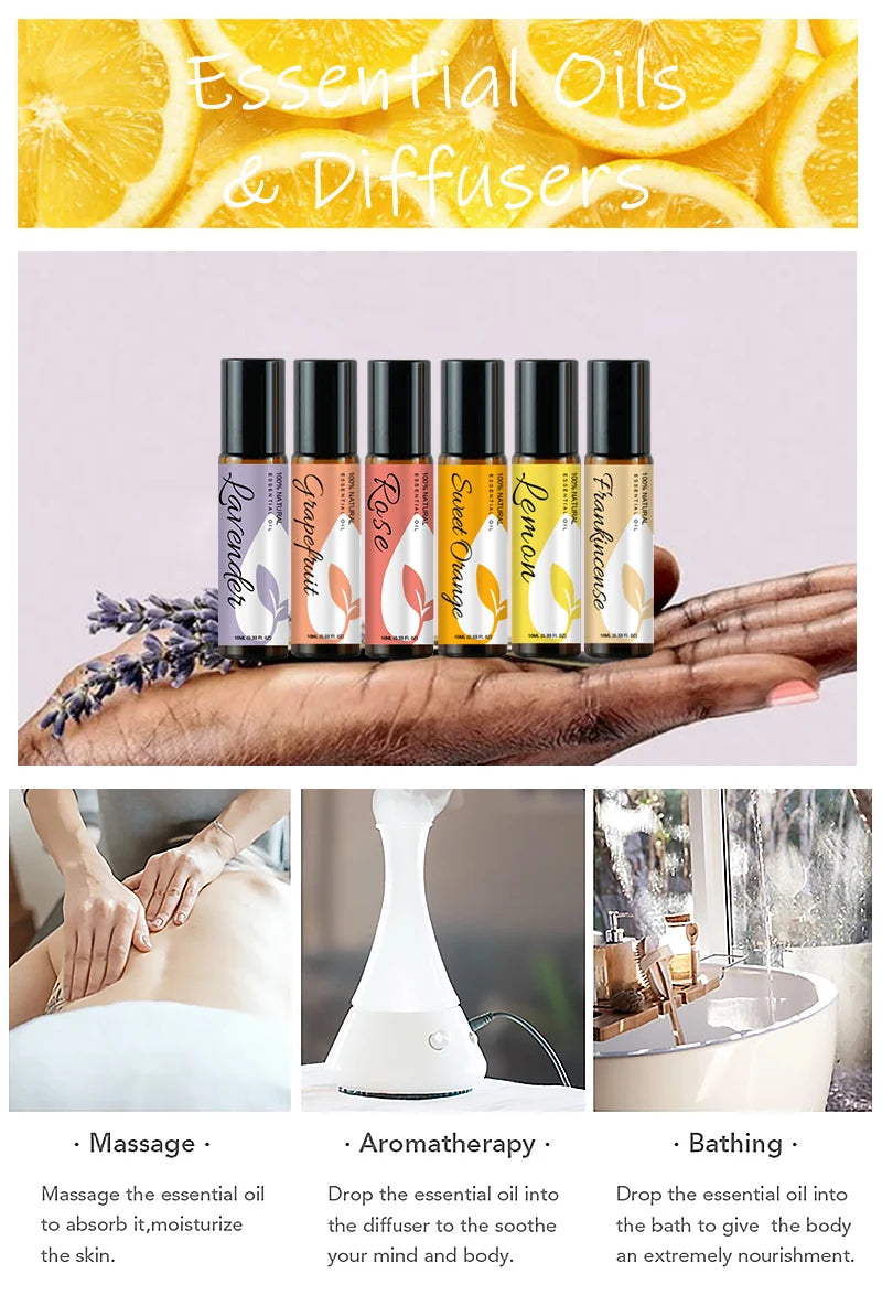 10ML Organic Lemon Essential Oil for Aromatherapy, Bath, and Skin Care