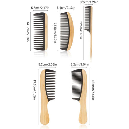 Natural Bamboo Wooden hairbrush massage Tail Hair Combs Anti-Static Hairs Care Healthy Massage Close-Tooth Comb For Women