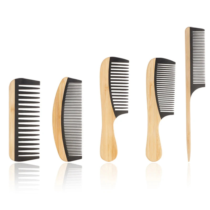 Natural Bamboo Wooden hairbrush massage Tail Hair Combs Anti-Static Hairs Care Healthy Massage Close-Tooth Comb For Women