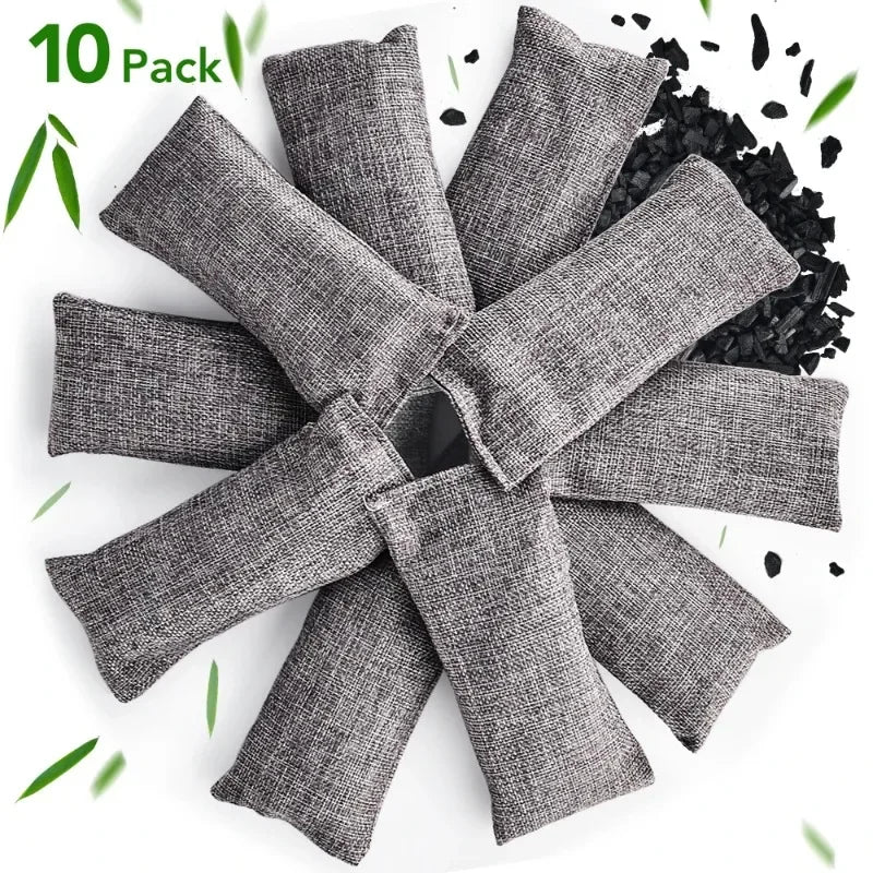 75g Activated Bamboo Charcoal Bag for Car Closet Drawer Absorb Odors & Harmful Substances Anti-mildew & Dehumidification Carbon