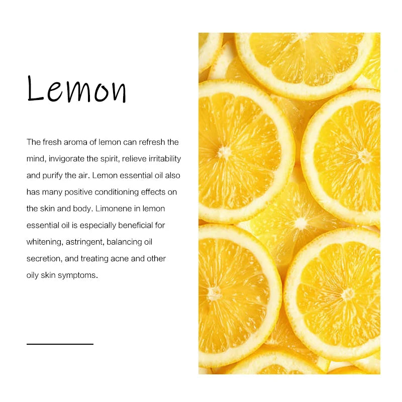 10ML Organic Lemon Essential Oil for Aromatherapy, Bath, and Skin Care