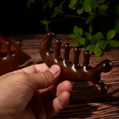 1Pcs Natural Wooden Therapy Massage Comb Head Face Scalp Gua Sha Massager Facial Wide Tooth Guasha Scraping Body Massage