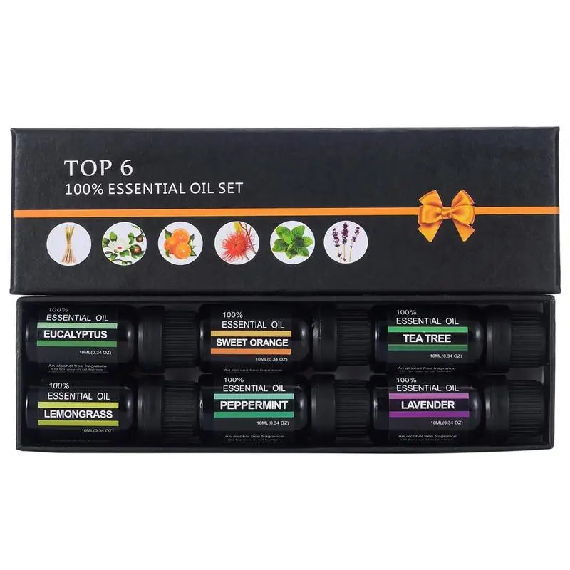 6-Pack 10ml Pure Essential Oils Set for Air Purifiers & Diffusers