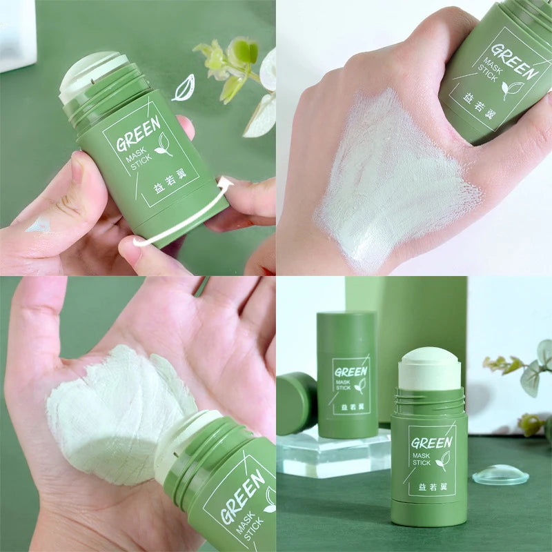 40g Skin Repair Acne Remove Mud Mask Organic Green Tea Mask Stick Clay Mask Stick Face Beauty Care Skincare Tool Women Men