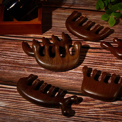 1Pcs Natural Wooden Therapy Massage Comb Head Face Scalp Gua Sha Massager Facial Wide Tooth Guasha Scraping Body Massage