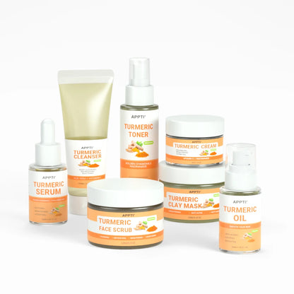 APPTI Anti-Aging Whitening Daily Skincare Organic Vegan Turmeric Skin Care Set