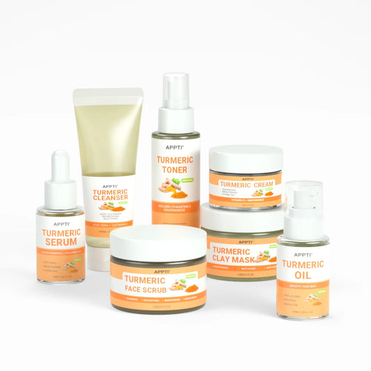 APPTI Anti-Aging Whitening Daily Skincare Organic Vegan Turmeric Skin Care Set