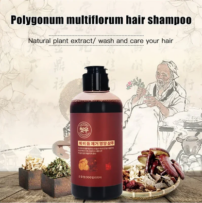 300ml Herbal Polygonum Multiflorum Shampoo for White & Grey Hair Growth