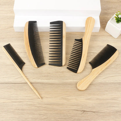 Natural Bamboo Wooden hairbrush massage Tail Hair Combs Anti-Static Hairs Care Healthy Massage Close-Tooth Comb For Women