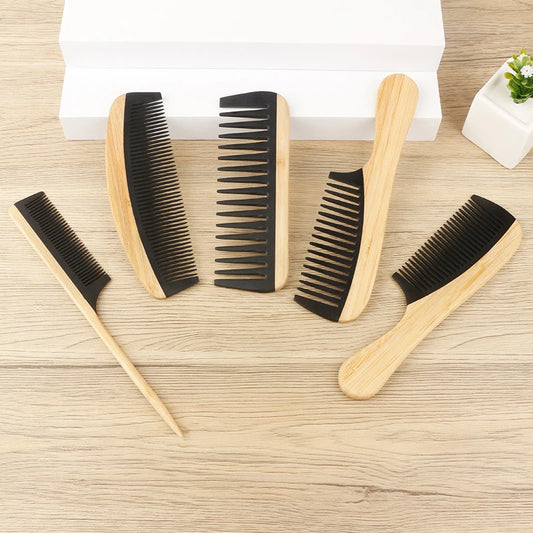 Natural Bamboo Wooden hairbrush massage Tail Hair Combs Anti-Static Hairs Care Healthy Massage Close-Tooth Comb For Women