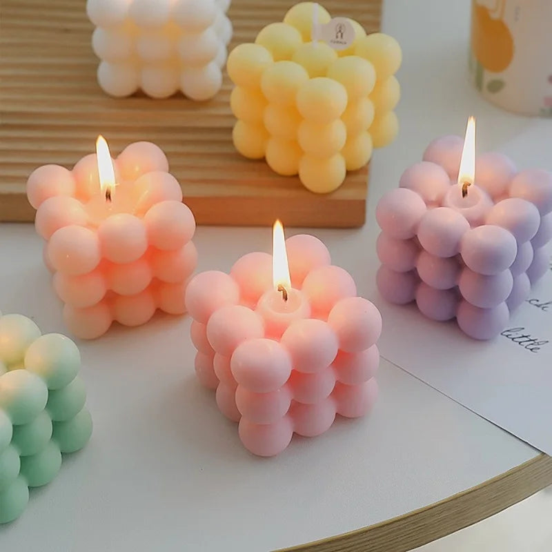 Mini Bubble Cube Aromatherapy Candle - Creative Soy Wax Scented Gift