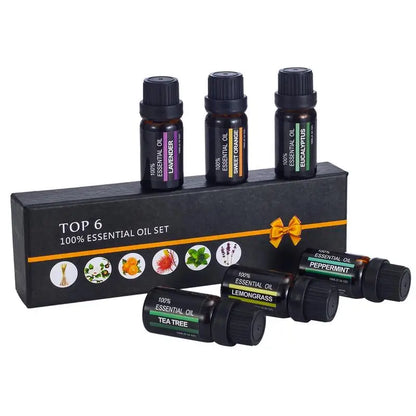 6-Pack 10ml Pure Essential Oils Set for Air Purifiers & Diffusers