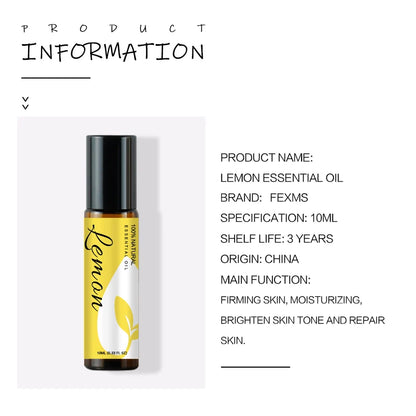 10ML Organic Lemon Essential Oil for Aromatherapy, Bath, and Skin Care
