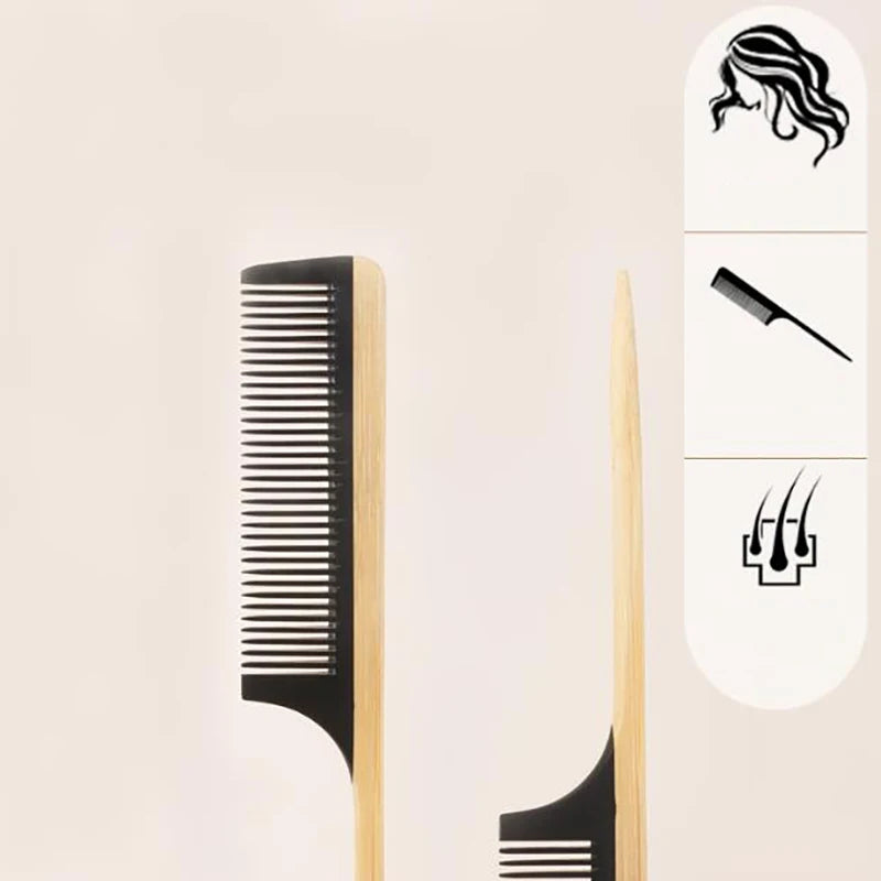 Natural Bamboo Wooden hairbrush massage Tail Hair Combs Anti-Static Hairs Care Healthy Massage Close-Tooth Comb For Women