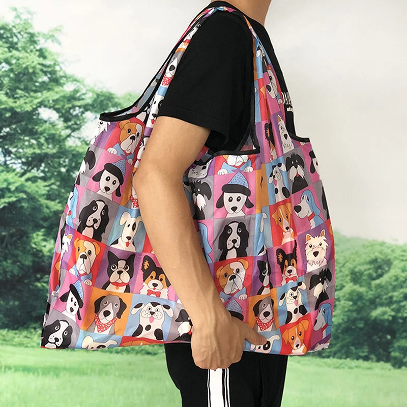 Cute Animal Print Foldable Shopping Bag